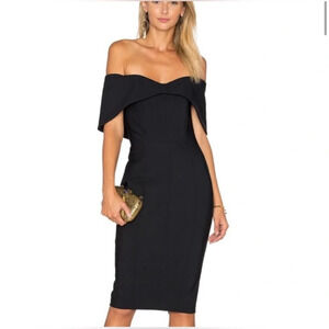 Misha Collection Black Brooklyn Dress Style RE1641DRBK, Size 0 Off the Shoulder